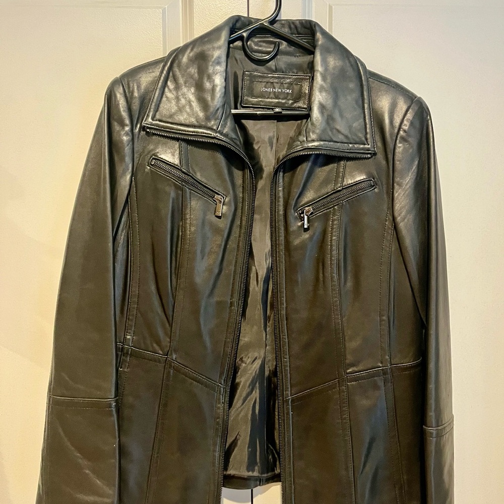 Jones New York Black Leather Jacket